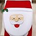 GIM Christmas Decor Happy Santa Toilet Seat Cover and Rug Set for Bathroom (Santa Claus)