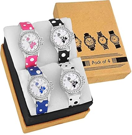 New Photo Butterfly Combo of 4 Watch for Women & Girl