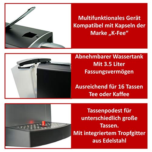 TEEKANNE Pro Edition Kapselmaschine für Tee und Kaffee, Multifunktionale Maschine, inkl 2 Doppelwandige Gläser im Wert… – Bild 4