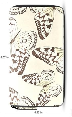 Women Credit Card Holder Zipper Clutch Wallet Purse Handbag White Butterfly