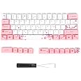 73PCs Sublimation Keycaps PBT Mechanical Keyboard Accessory PC Parts with Cute Pattern,Universal for Mechanical Keyboard(6064 Blossom)