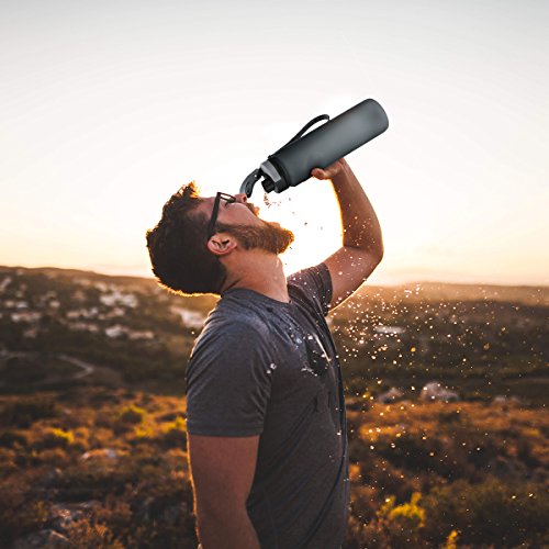 Sports Water Bottle , DRILLPRO 35oz/1L Drinking Bottle - BPA Free - Flip Top Leak Proof - One Click Open for Outdoor & Gym Sport - Thumbnail 5