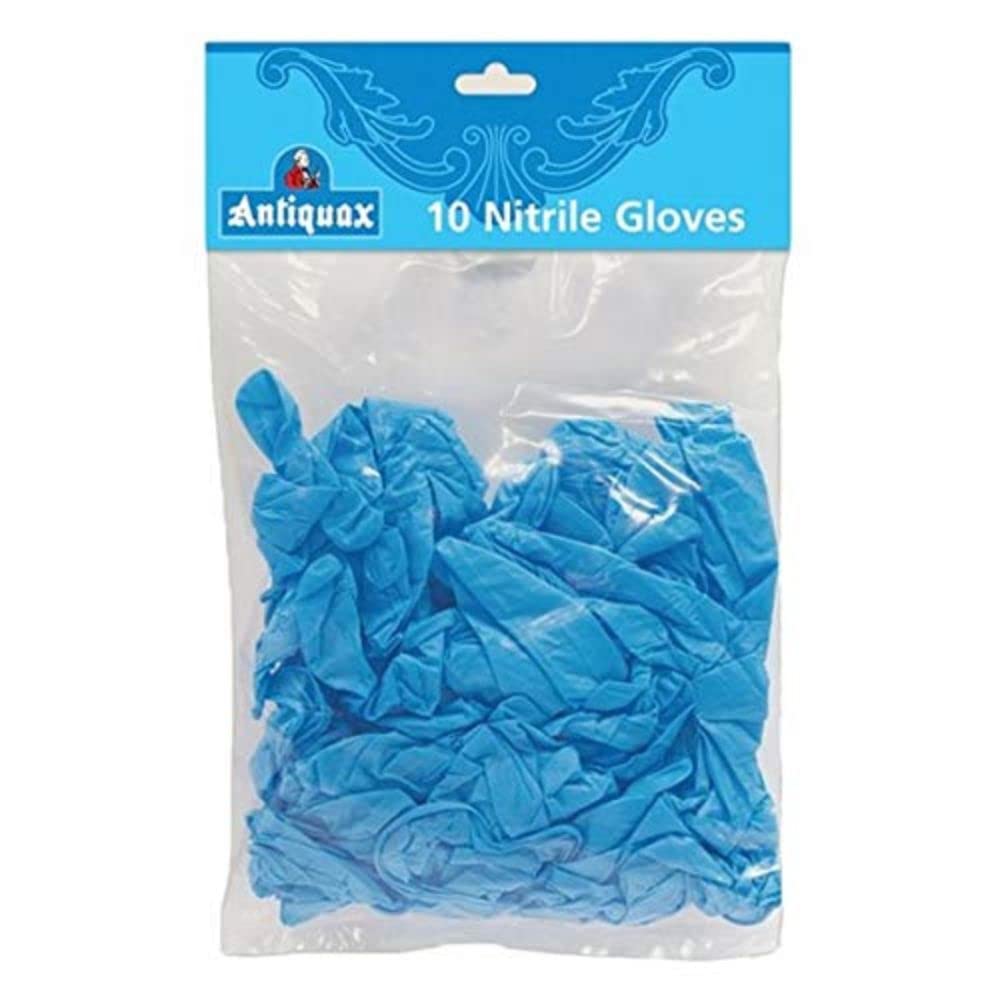 Antiquax ANTQGL010 Nitrile Gloves, Blue, Set of 10 Piece