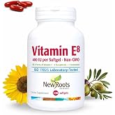 NEW ROOTS HERBAL Vitamin E Capsules (400 IU), Vitamin E8 Supplement with All 8 Tocopherols &amp; Tocotrienols for Women &amp; Men (120 Softgels)