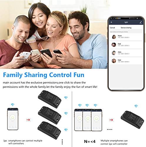 Smart WiFi Lichtschalter Drahtloser Relaisschalter Kanal Tuya Modul App Fernbedienung Timer fr die Hausautomation Kompatibel mit Alexa Google Home Support IOS Android