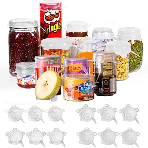 ExcelGadgets Silicone Stretch Lids, Silicone Lids, Can Lids, 【12 Pack