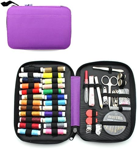 MoModer Emergency Sewing Kit Quality Premium Sew Supplies Set,Best Gift for Kids,Girls,Beginners &amp; Adults Purple