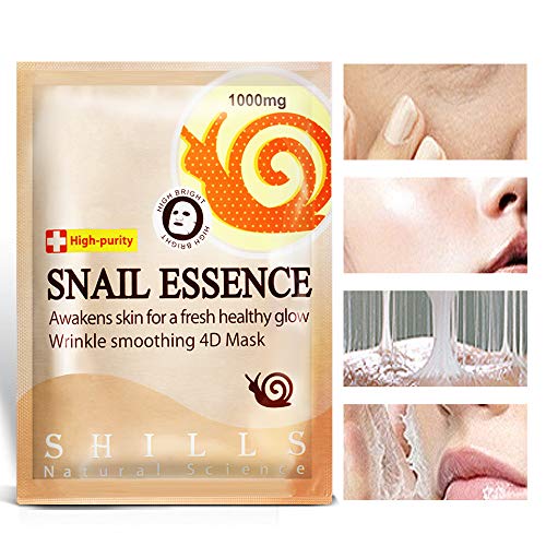 SHILLS Snail Mask, Hydrating Face Mask, Anti Wrinkle Serum Repair Mask Sheet brightening facial mask 10 Combo Pack