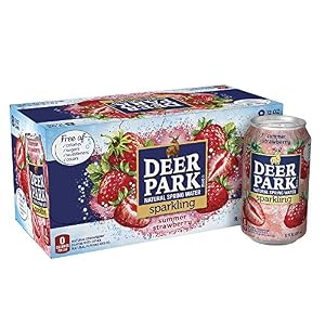 Image of Deer Park Sparkling Water, Strawberry, 12 oz. Cans (Pack of 8)