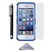 Wisdompro Case for iPhone SE (1st Generation), for iPhone 5s, for iPhone 5, 2 in 1 Heavy Duty Hard PC Soft TPU Protective Phone Case with Built-in Stand for iPhone 5/5s/SE 2016 - Blue/Black