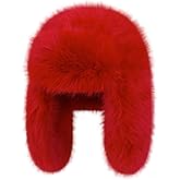BSYLOO Luxurious Faux Mink Fur Ladies Trapper Hat,Pure Color Simplistic Women’s Winter Hat,Furry Ushanka Warm Hat