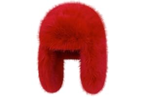 BSYLOO Luxurious Faux Mink Fur Ladies Trapper Hat，Pure Color Simplistic Women’s Winter Hat，Furry Ushanka Warm Hat