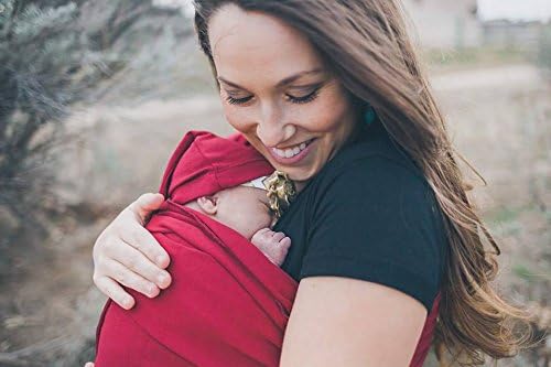 Baby Wrap Sling Organic Stretchy Premium Carrier, Maroon - Image 3