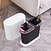 8 Liters / 2.6 Gallon Nordic Style Creative Spring Top Cover Type Pop Cover Waste Waste-Basket Plastic with lid Bathroom Kitchen Bedroom Office Oval Split Trash Can (White, 8 L/2.6 Gallon)