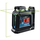 BOSCH PRO GLL50-40G Green-Beam Self-Leveling 360 Degree Cross-Line Laser | VisiMax technology, Smart Pendulum System, 1/8 in. accuracy, contractors, stable mounting, surveying, construction, outdoor