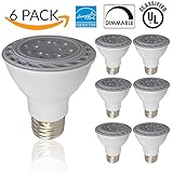 6-Pack 7W Dimmable PAR20 LED Bulb - 50W Equivalent, ENERGY STAR, UL-listed LED PAR20 Light- Warm White 3000K 550LM 40 Degree Beam Angle- Stage Scene, Event, Residential, Commercial, General Lighting