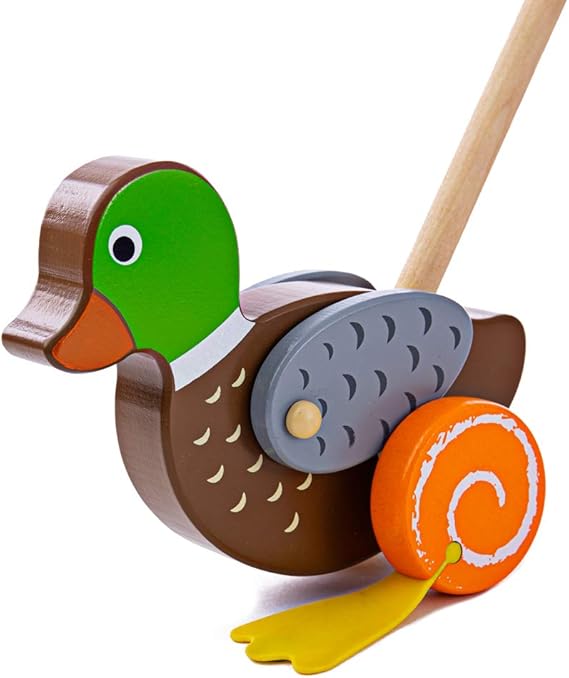 wooden walking duck toy