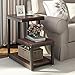 Tribesigns Rustic End Table, 3-Tier Chair Side Table Night Stand with Storage Shelf for Living Room, Bedroom (Espresso)