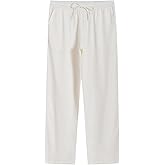 Weintee Women's Tall Linen Pants Long 34 Inch Inseam Wide Leg