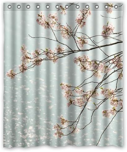 Honey Day House Cherry Blossom Waterproof Shower Curtain 72x72 Gift Choice