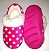 Girls Pink and White Polka-Dot Warm Winter Slipper, Toddler Medium (7-8)