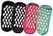 Lantee Non Slip Socks - Casual Floor Hospital Socks with Grips Cotton for Women, Pack of 4