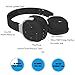 Bluetooth Headphones, Fuleadture Wireless V4.1 NFC Stereo Sport Over-Ear Headphone Headset with Pedometer Earphone, Hands-Free Calling with Mic for iPhone PC All Bluetooth-Enabled Devices - Black