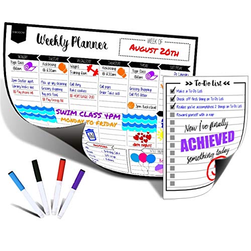 Magnetic Dry Erase Weekly Calendar Planner for Fridge 17