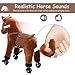 Qaba Kids Interactive Plush Mechanical Walking Ride On Horse Toy with Wheels, Brown