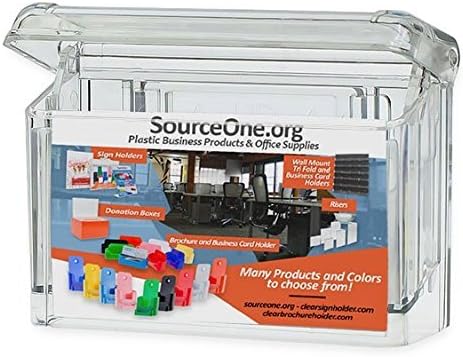 SOURCE ONEPremium Outdoor Business Card Holder Peel and Stick Clear Unbreakable Take One Sticker Included