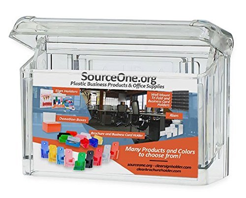 SOURCE ONEPremium Outdoor Business Card Holder Peel and Stick Clear Unbreakable Take One Sticker Included