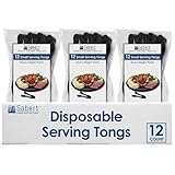 Sabert Disposable Serving Tongs - Black - 12 Ct.