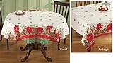 Decorative Poinsettia Christmas Tablecloth, Rounder
