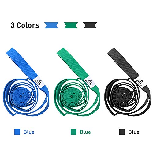 Forbidden Road Stretch Strap with 12 Loop Exercise Strap for Physical Therapy Yoga Dance Pilates Greater Flexibility and Fitness Workout Deepen Green/Black/Purple