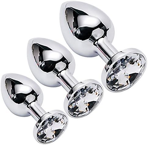 APMIX 3PCS Metal Men Women Se-x Toys Body Safe Ana-l Se-x-White