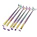 UPLOTER 6pcs Mermaid Eye Brushes Set Cosmetic Eyeshadow Eyeliner Blending Pencil Makeup Brush Tool Kit Cosmetic Tools