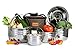 Camping Cookware Set – Compact Stainless Steel Campfire Cooking Pots and Pans | Combo Kit with Travel Tote Bag | Rugged Outdoor 5 Pc Cook Set for Hiking | Barbecues | Beach | Hiking Gearthumb 1