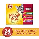 Meow Mix Tender Favorites Wet Cat Food, Poultry & Beef Variety Pack, 2.75 Ounce Cup (Pack of 24)