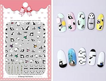 Amazon 1シート 可愛い パンダ クマ 3dシール ネイルステッカー