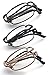 3-Pack Folding Reading Glasses (Gold, Gunmeta Black)- Extra Clear Vision (Includes - Case, Cleaning Cloth and Cord) +2.00