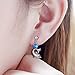 925 Sterling Silver Cubic Zirconia Blue Cz Heart Dolphin Stud Earrings for Women Marine Jewelry Birthday Gift