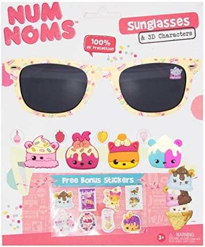 MGA Num Nom Kids Children Girls Sunglasses with 100% UV Protection Sunglasses with 3D Slide-on Characters