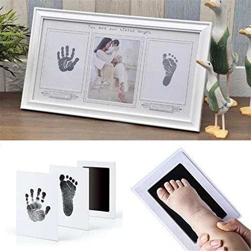 Whatyiu 3Pack Premium No-Mess Ink Baby Footprint & Handprint Ink Pad Safe and Non-Toxic Ink Perfect New Baby (Black)