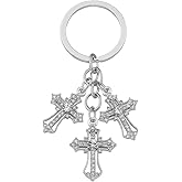 DONWOIE Cross Keychain – Cool Keychains Gifts for Christian, Baptism, Holidays, Keychains for Car Keys