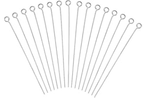 DanLingJewelry Approx 100 Pcs 304 Stainless Steel Head Pins 24-Gauge Eye pins for Jewelry Making (Approx 50mm Long,Pin:0.6mm,Hole:2mm)