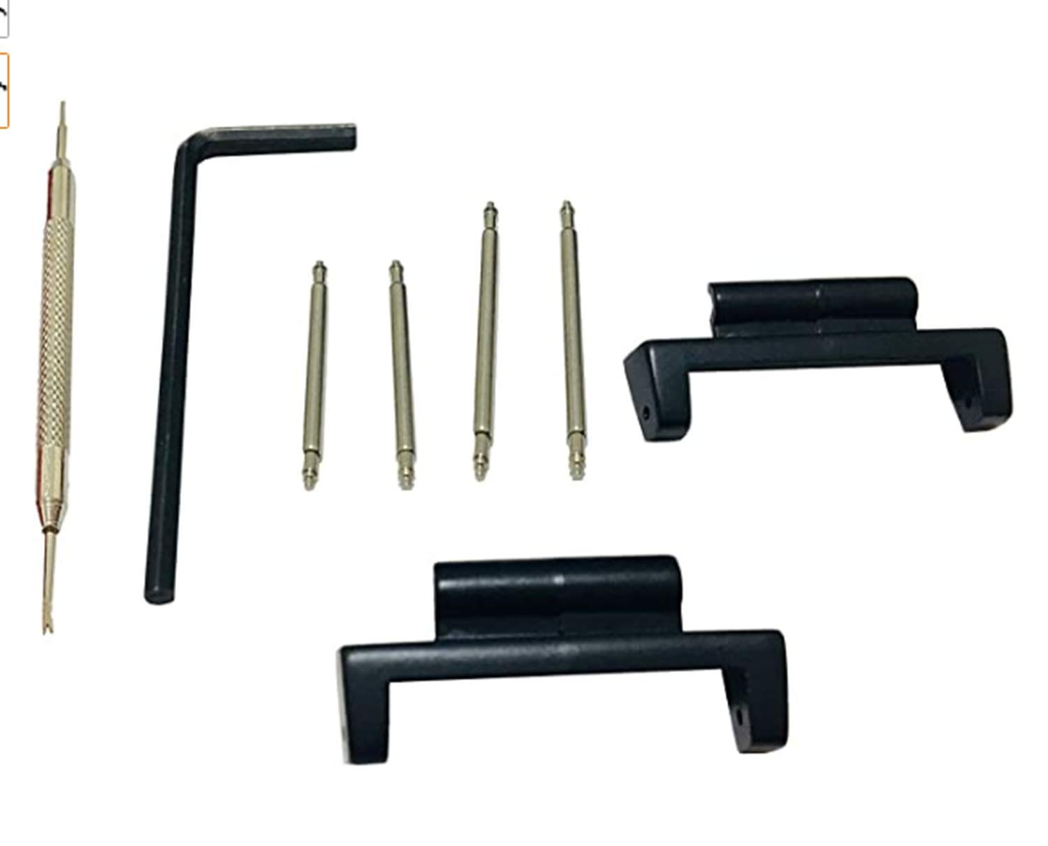 Richie strap] 22mm Nylon Watch Band Strap Metal Adapters Kit for GA2100 Casio GA-2100 (Metal Adapters Kit)