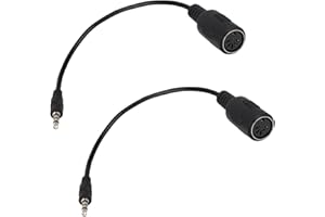 2pcs Type-A MIDI to 3.5mm Adapter, 15cm/6in MIDI Female to TRS 3.5mm Male Breakout Cable Audio Converter Splitter Cord for Ke