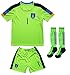 LES TRICOT FCW 2018 Italy Home #1 Gianluigi Buffon Football Futbol Soccer Kids Goalkeeper Jersey Shorts Socks Set Youth Sizes (Neon, 12-13 Years)