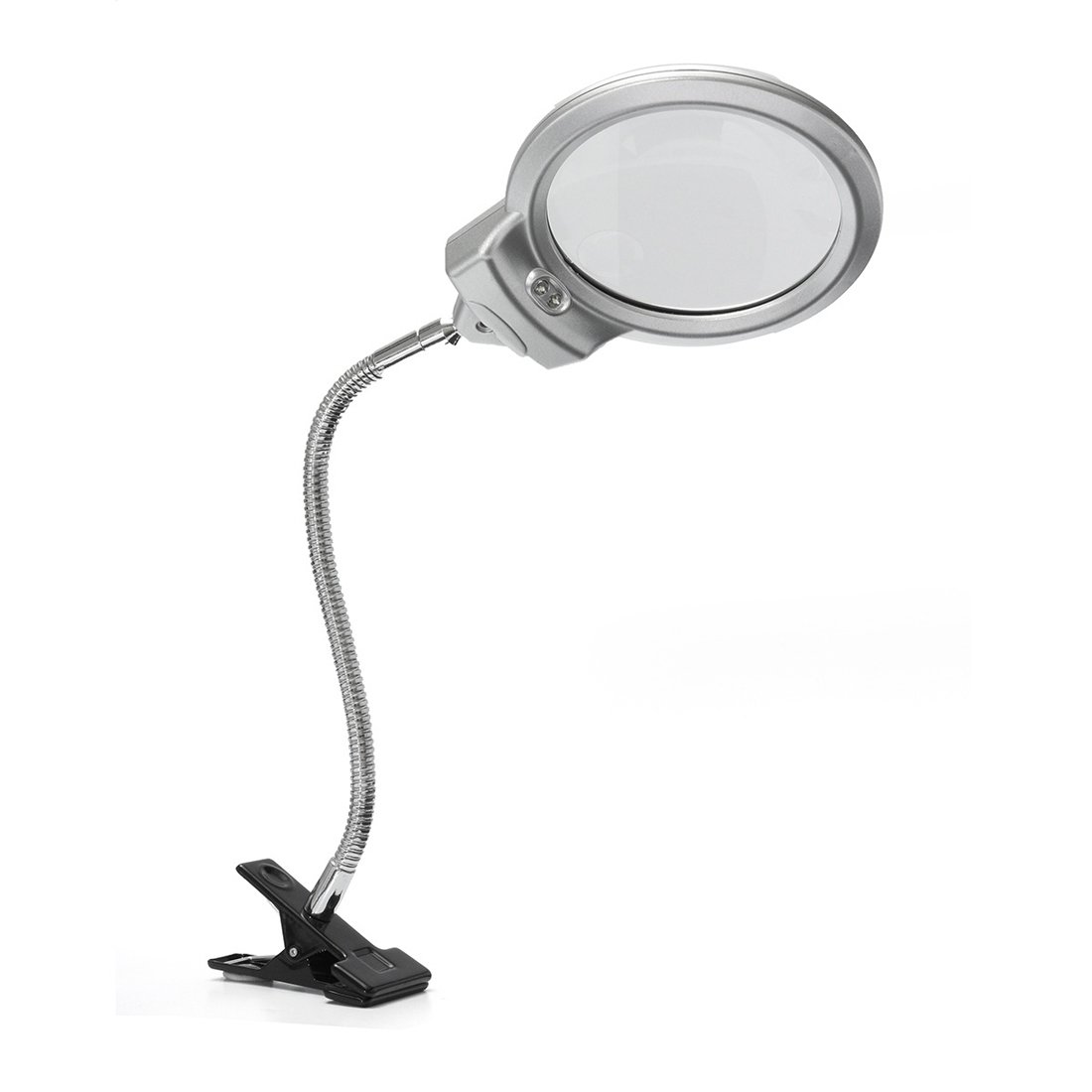 Careshine 2,5 x 5 x Zoom Loupe de Table avec Pince Loupe de Lecture Lumière avec LED - Meilleur Cadeau pour Lecture, Bijoutier, Couture, du Bricolage et Travail de Précision
