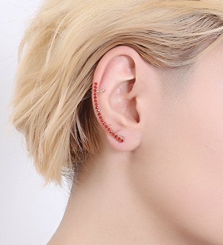 Boderier Curved Bar Ear Cuffs Earring Bling Crystal Earring Cuff